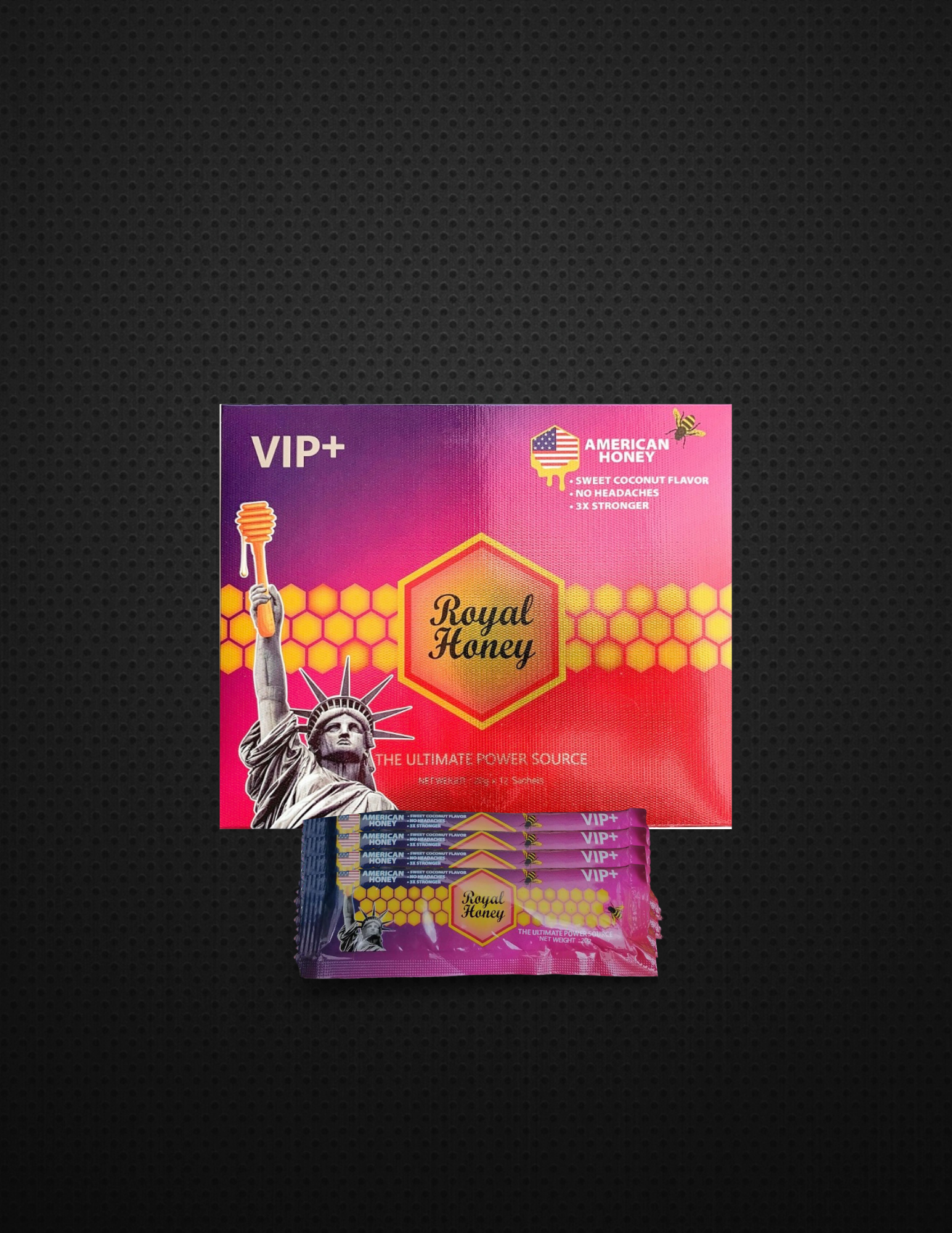 Royal Honey VIP+ American 12 sobres (sabor coco)